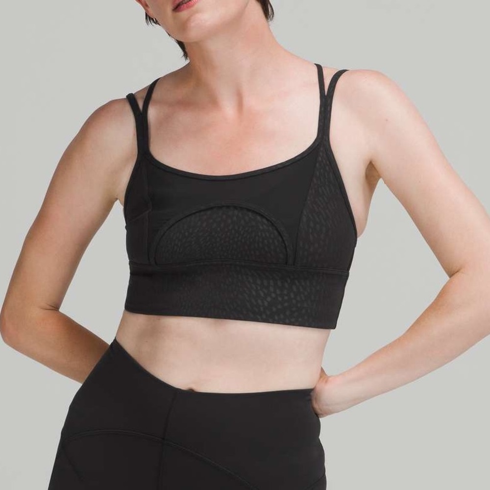 Lululemon Nulu and Mesh Yoga Bra*Light Support Jewel Emboss Black / Black 6